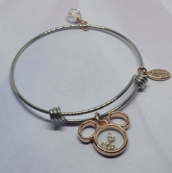 👍5 for $20Disney LA CN Adjustable Wire Micky Mouse Charm Bangle Bracelet - Picture 1 of 5